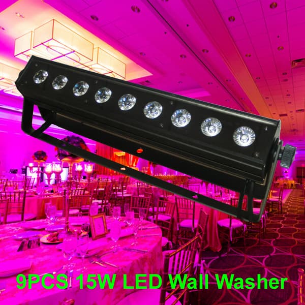 9PCS 15W RGABW 5in1 led wash light_indoor led wall washer